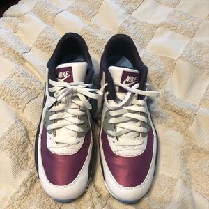 Nike White and Purple Air Max Golf